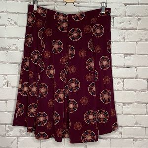 LuLaRoe Madison Skirt Wine XL
